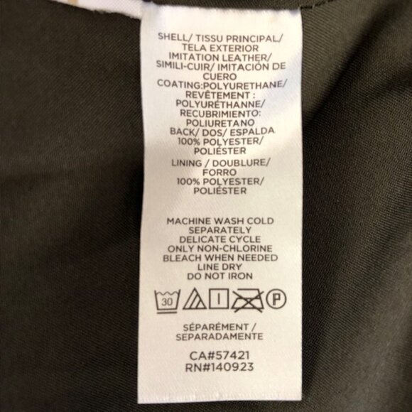 LOFT Faux Leather Olive Green Mini Shift Pocket Skirt 10 - Picture 10 of 17